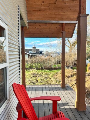 You can see our house here, across the garden privacy fence