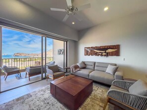 Contemporary Coastal Chic: Ocean View Living Room Haven