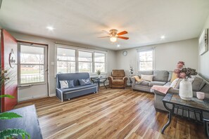 Living Room | Full Sleeper Sofa | 55" Smart TV