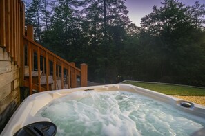 Relaxing hot tub