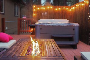 Fire Pit and Private hot tub - Relax and enjoy your private Gas Fire Pit and private hot tub.