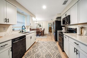 kitchen and dining area