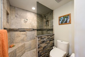 Updated walk in shower.