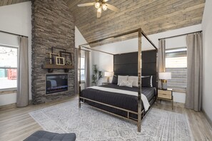 Bedroom with a Fireplace