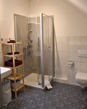 Badezimmer mit Dusche und WC