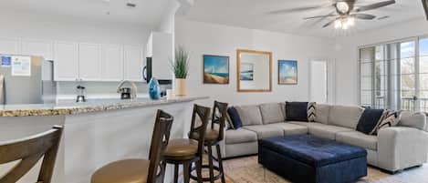 Bar Sitting Area and Living Room