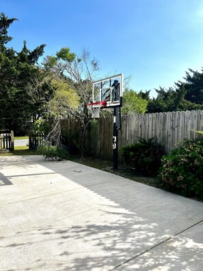 Concrete driveway with Basketball