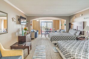 Studio | Single-Story Unit | 2 Queen Beds | Queen Sleeper Sofa