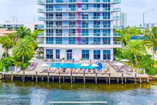 Guest swimming pool over intercoastal