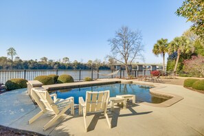 Private Pool | River Views/Access | Screened Porch | Walk to Golf Course