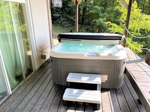 Hot tub on lower deck