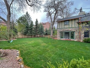 Backyard. Access from formal dining room to landscaped private garden.