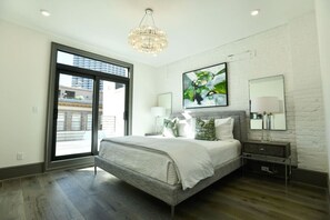 Bedroom with Comfortable King Size Bed + Patio Access