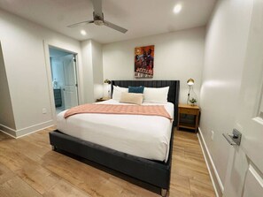 Bedroom with King Bed + Ensuite Bathroom