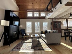 Not a bad seat in the house! Our loveseat reading nook lets you take it all in. 
