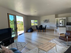 The open plan living area.