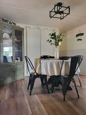 Gather around this welcoming space for memorable meals and stories from the day’s adventures.