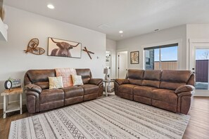 Living area leading to the master bedroom
