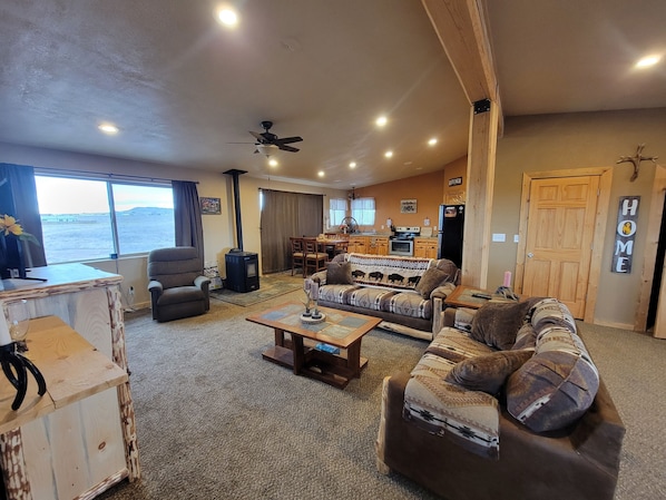 Living room with kitchen