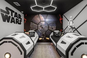 Star Wars Themed Room with Game Consoles