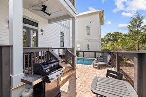 Enjoy the gas grill for a barbeque!