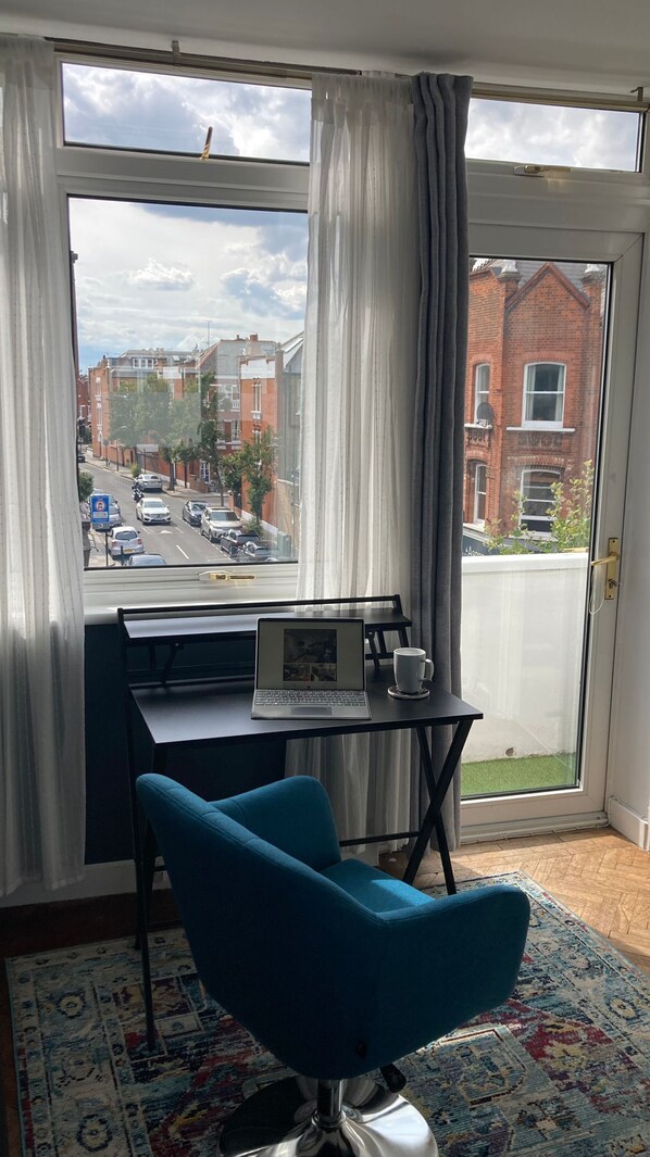 Foldable desk for working remotely.