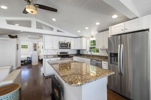 Kitchen island and open floor plan