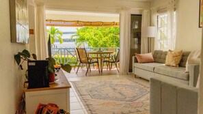 Living room on looking patio