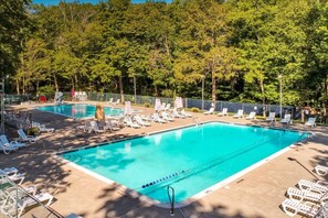 Two Community pools only 1/4 mile from the property .