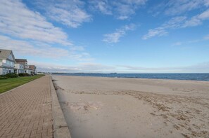 Private beach with boardwalk