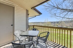 Condo Exterior | Furnished Balcony | Dining Area | Golf Course Views