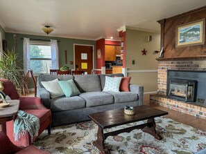 A cozy fire to warm up the evenings