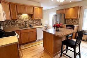 Beautiful modern kitchen with dine-in island