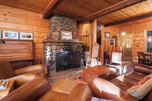 Living room with fireplace