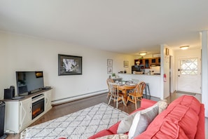Living Area | 2nd-Floor Unit | Central Heating