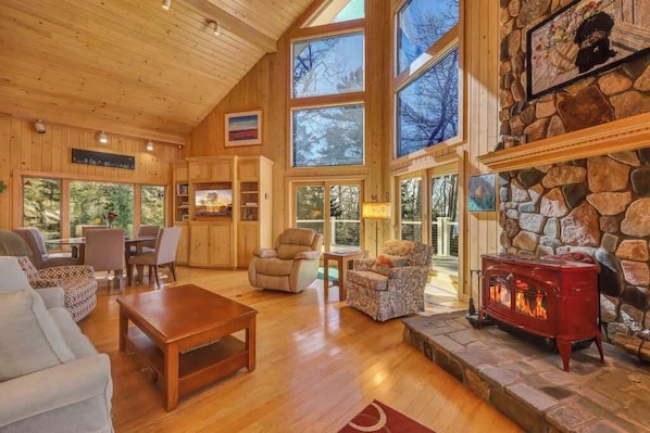 Living and dining room.