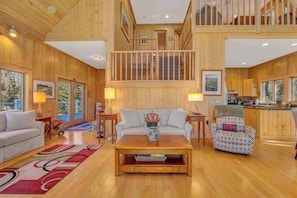 Living room and kitchen.