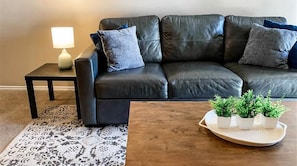 Snuggle in on this comfy couch for a quiet night in, or enjoying with loved ones.