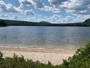 Your virtually private beach on Little Tunk Pond, wonderful for lazy afternoons.