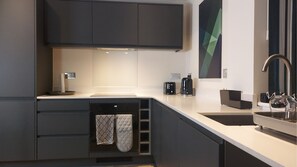 Luxury kitchen equipped with all you'll need should you fancy cooking 