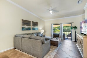 Living room with a Golf Course View