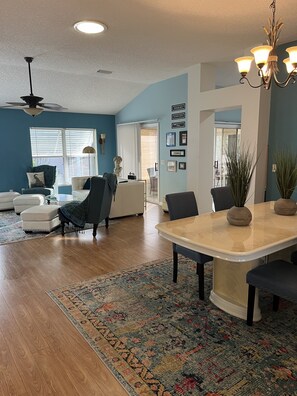 Living Room View Open to Dining Room 