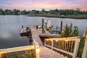 Nestled along the tranquil bayou, our dock offers a serene escape where the only sounds are those of the water ripples and the birds above.