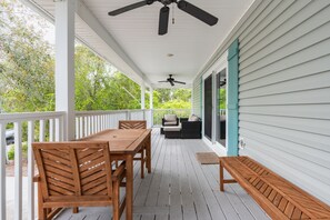 Sit by the porch with a relaxing ambiance.