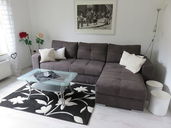 Ferienwohnung Barbara, 78 qm, 1-4 Personen-gemütliches Wohnzimmer zum Entspannen