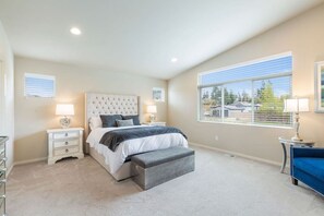 The stunning master bedroom is almost as big as an average studio apartment.