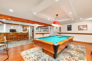 Pool table looking into the bar