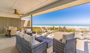Oceanfront Covered Porch and Partial Sun Deck