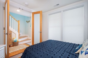 Full bed with tv - great hang out room for kids.  