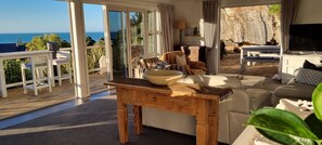 Spectacular sea views. Drinks & nibbles on the front deck or a BBQ on the side.